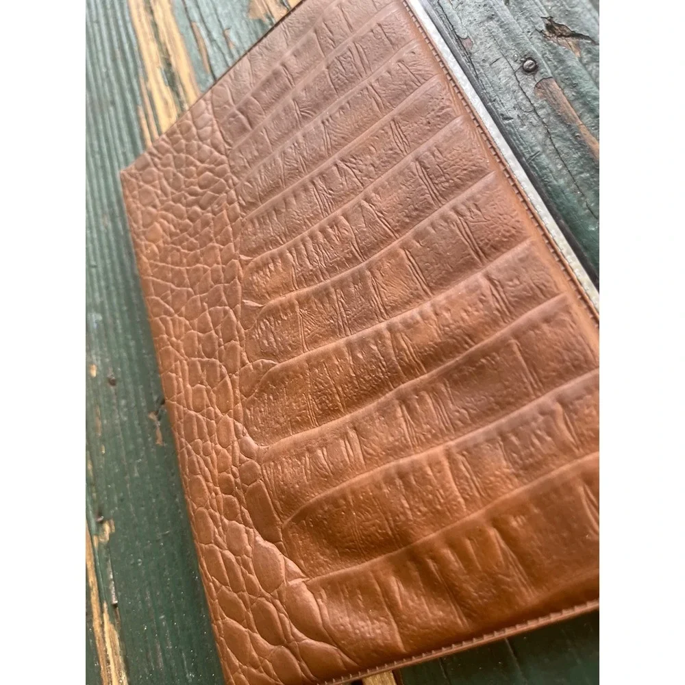 Brown Crocodile Embossed‎ Photo Album Card Holder Slim Organizer 2172